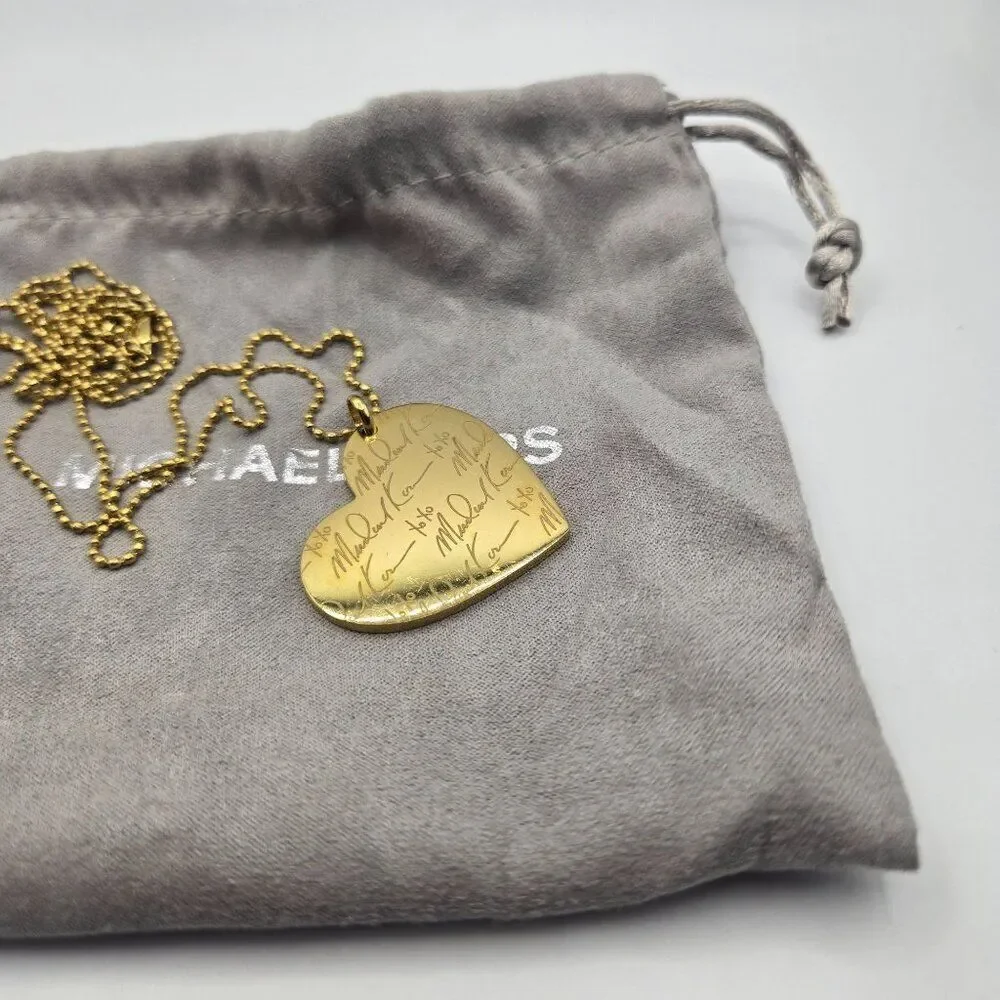 Michael Kors Gold-Tone Heart Pendant Necklace 30